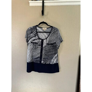 Diana Bell Women's Blue‎ Short Sleeve Blouse, blue blouse, short sleeve blouse